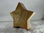 Gold Holzstern Glitzer Geschenkideen nachhaltige Deko Handmade
